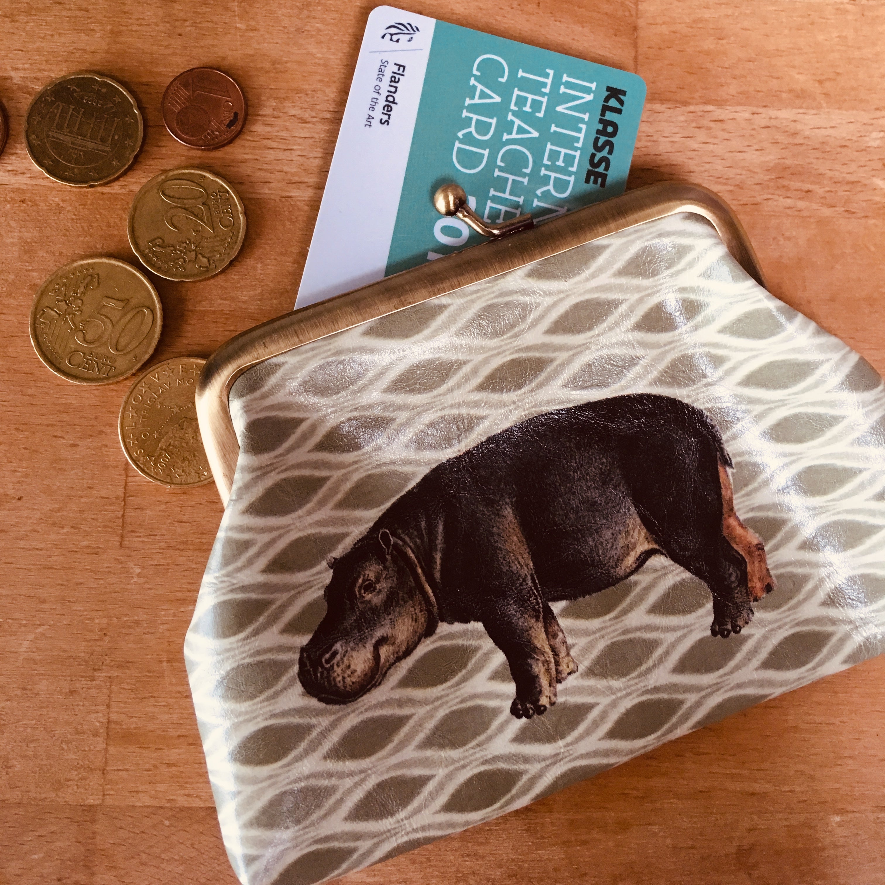 Retro Nijlpaard - portemonnee